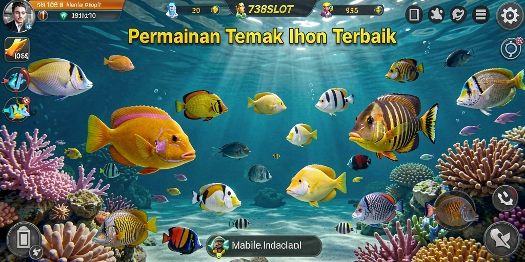 Tangkapan layar 738SLOT menunjukkan aksi seru saat berburu ikan.