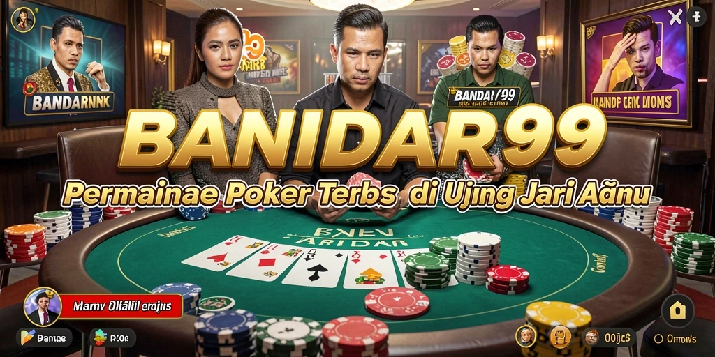 Tampilan menarik dari gameplay poker di BANDAR99.