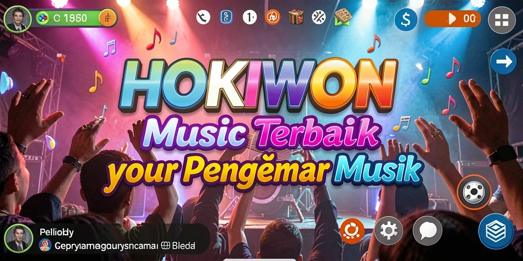 Tampilan gameplay seru HOKIWON dengan beragam lagu.