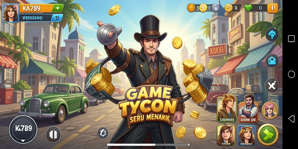 Screenshot utama gameplay Tycoon KA789 yang menarik.