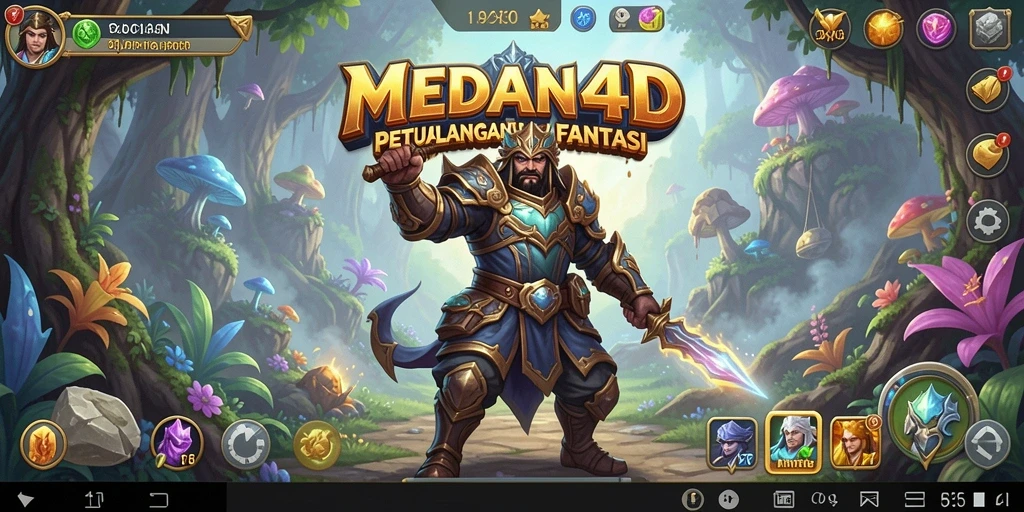 Screenshot utama MEDAN4D menampilkan aksi bergaya RPG yang mendebarkan.