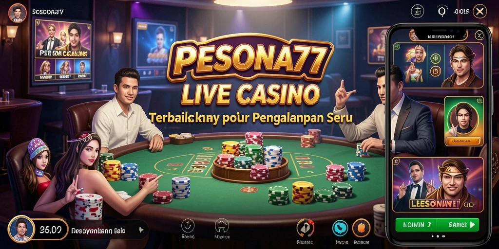Tampilan gameplay Live Casino PESONA77 yang menarik dan interaktif.