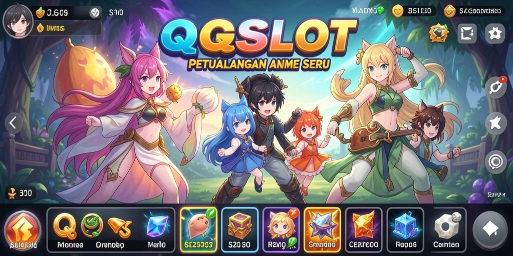 Tampilan gameplay QQSLOT dengan grafik anime luar biasa.
