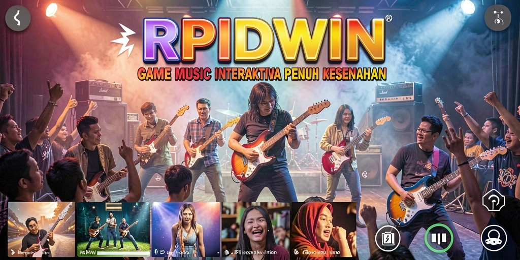 Screenshot utama RPIDWIN menunjukkan gameplay musik yang interaktif dan seru.