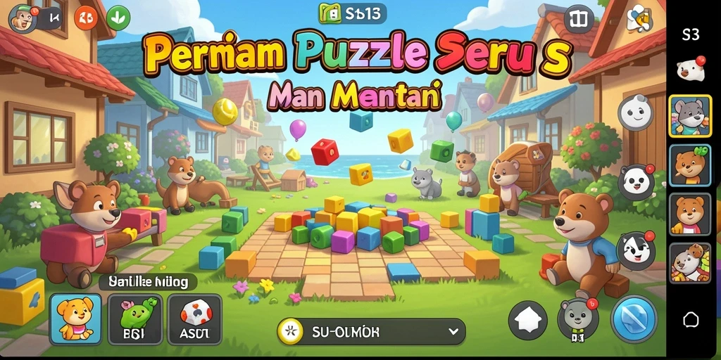 Screenshot utama S13 menampilkan gameplay penuh warna dan menarik dari Puzzle.