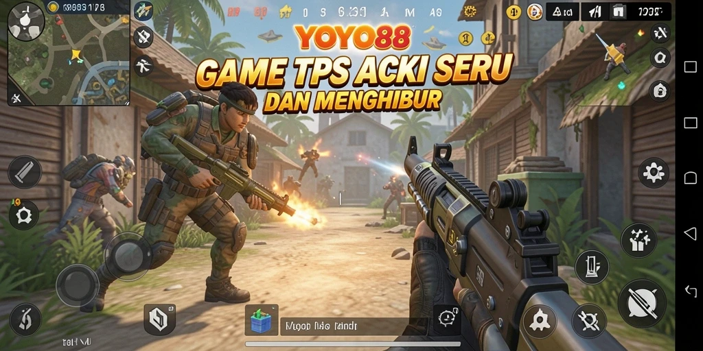 Screenshot gameplay YOYO88 menampilkan pertempuran seru di medan perang.